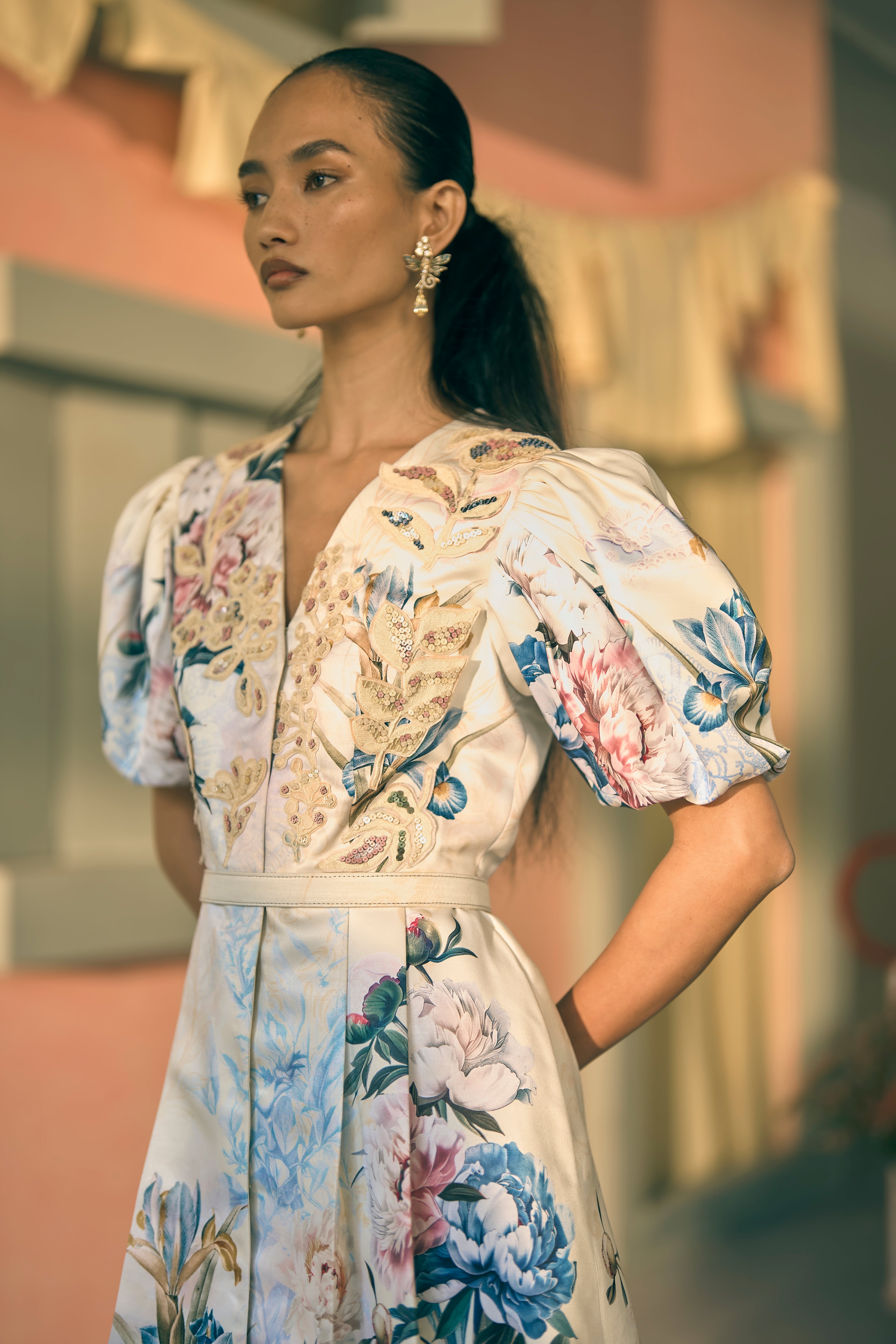 Porto Ambered Atlas Mini Dress