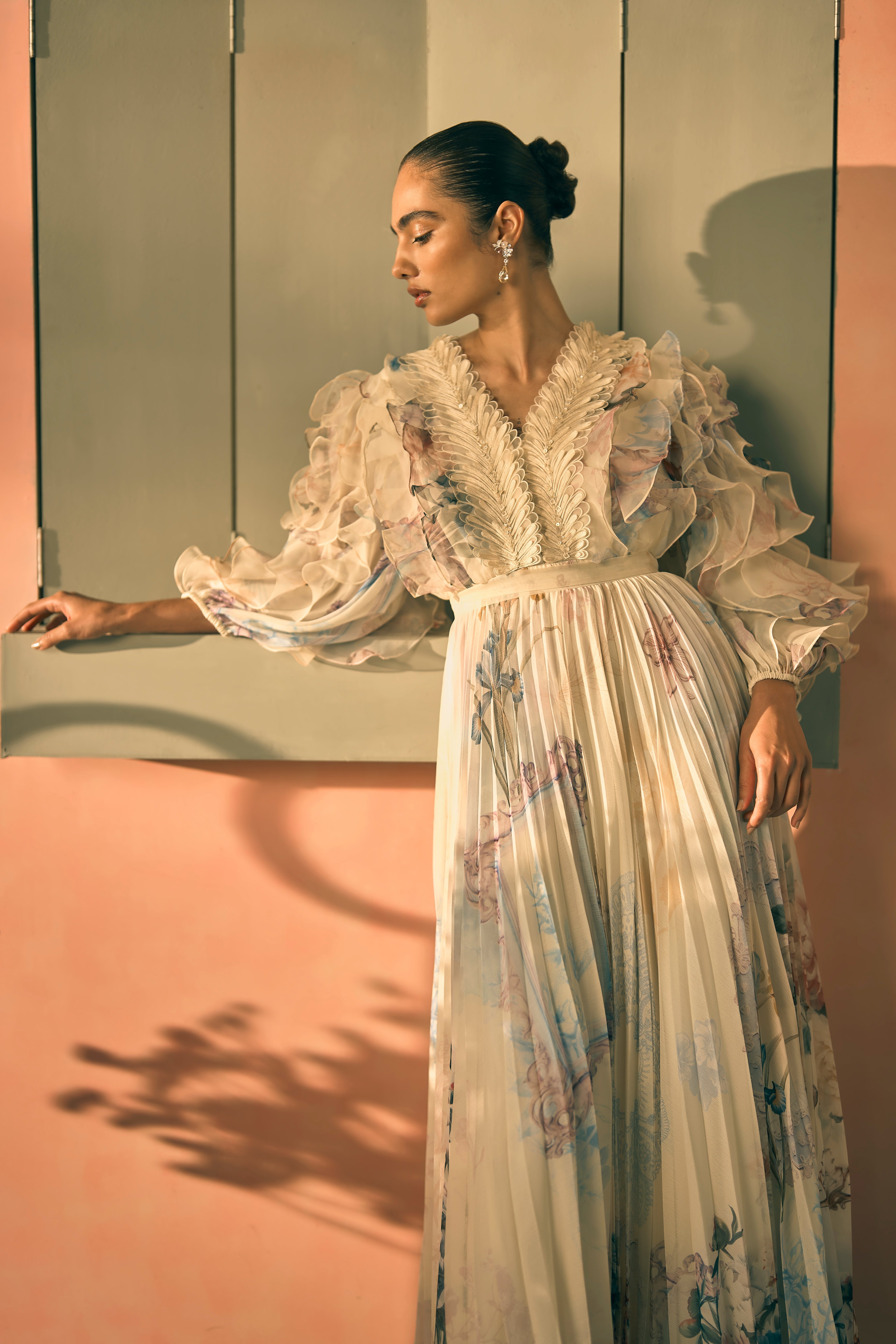 Porto Herbarium Pleated Maxi Dress