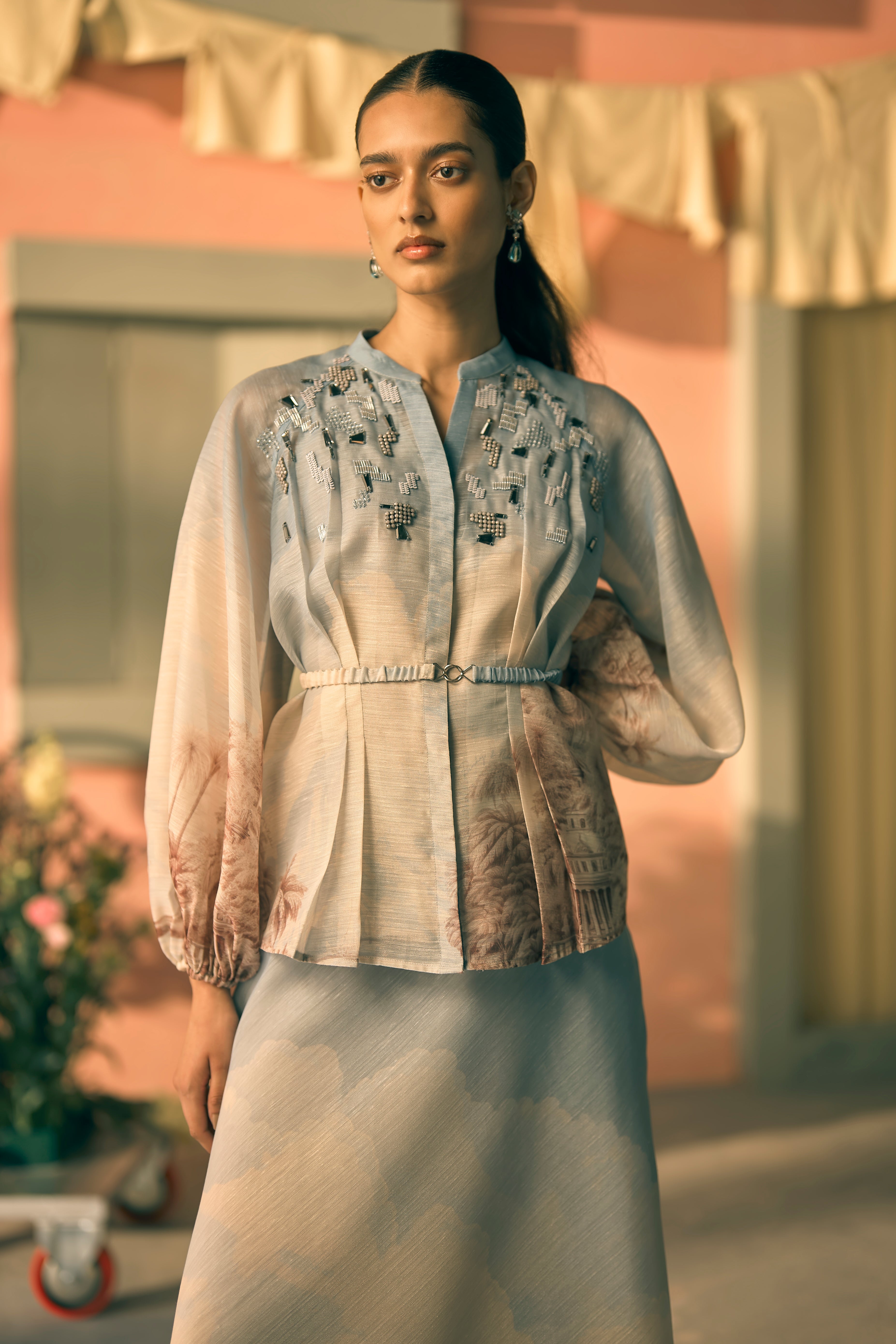 Porto Marine Mural Top And Skirt