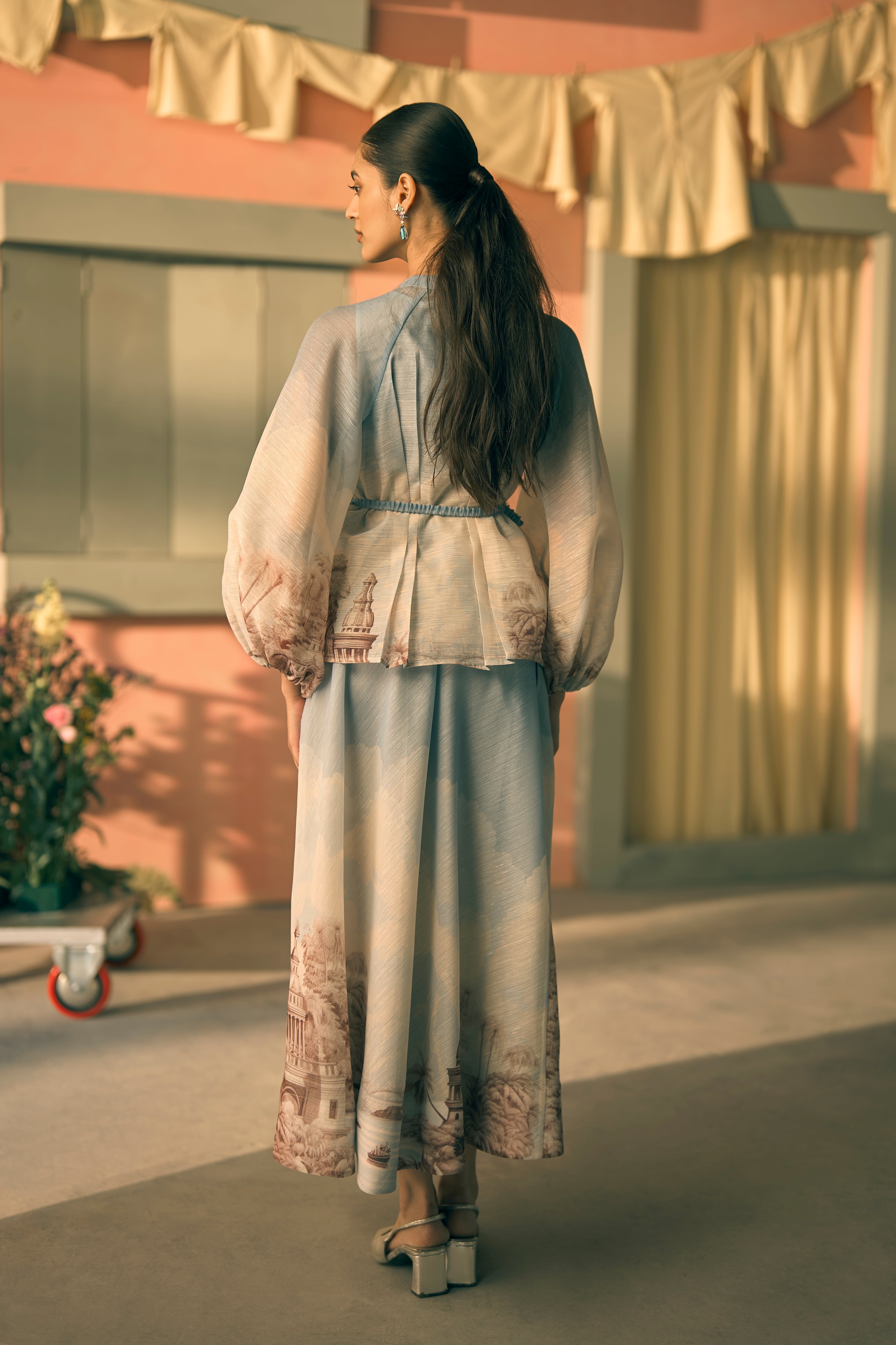 Porto Marine Mural Top And Skirt