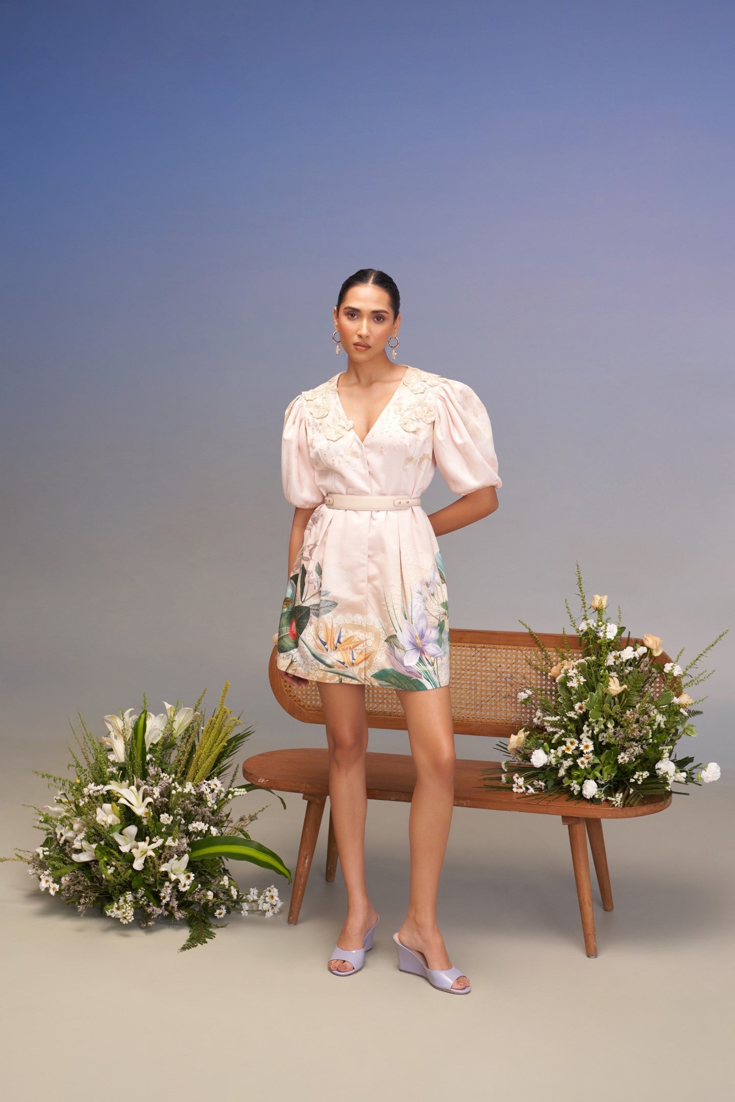 SNOWING FIT-AND-FLARE SIGNATURE DRESS