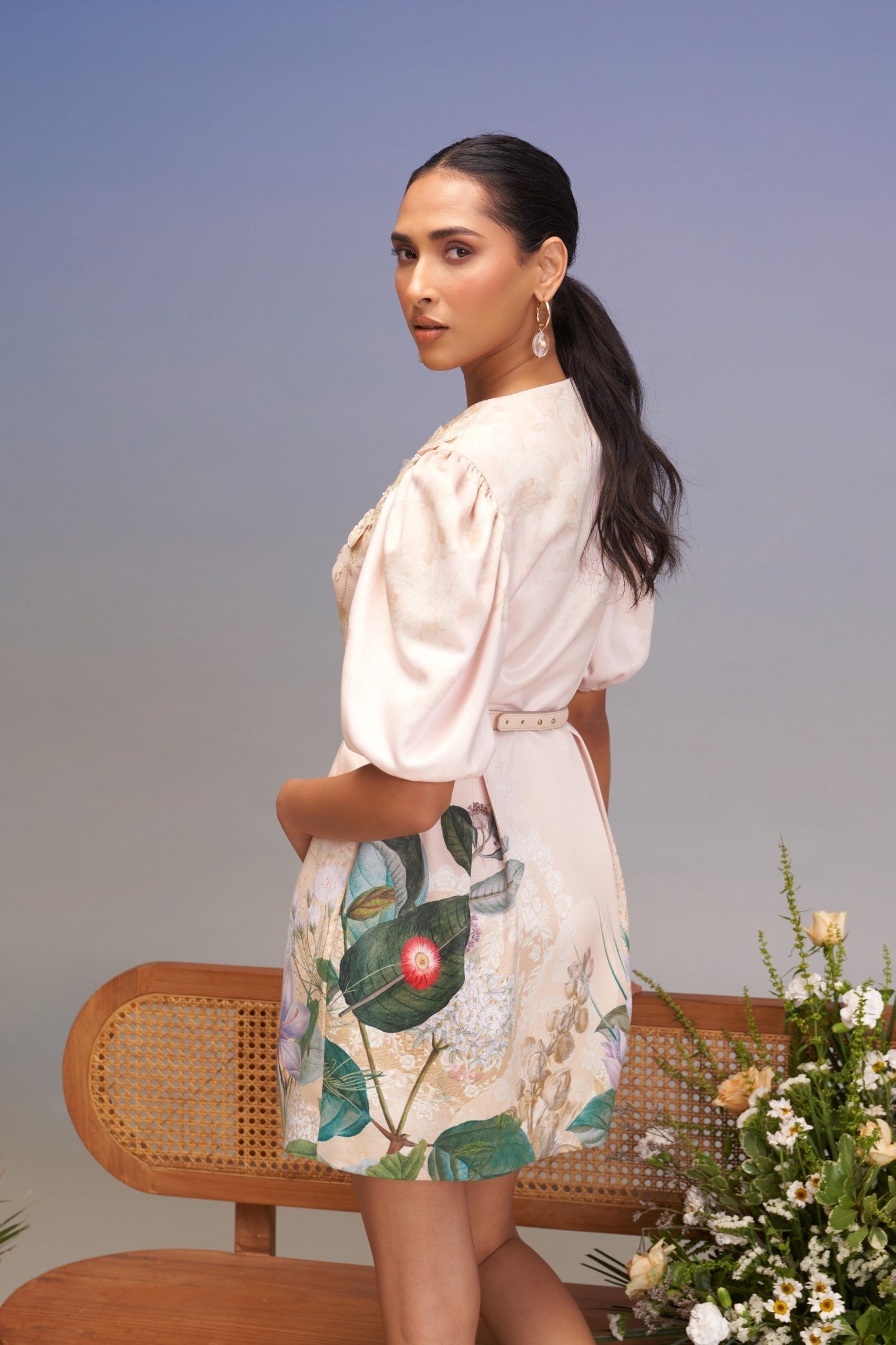 SNOWING FIT-AND-FLARE SIGNATURE DRESS