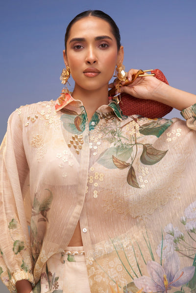 SNOWING EMBELLISHED RELAXED SHIRT