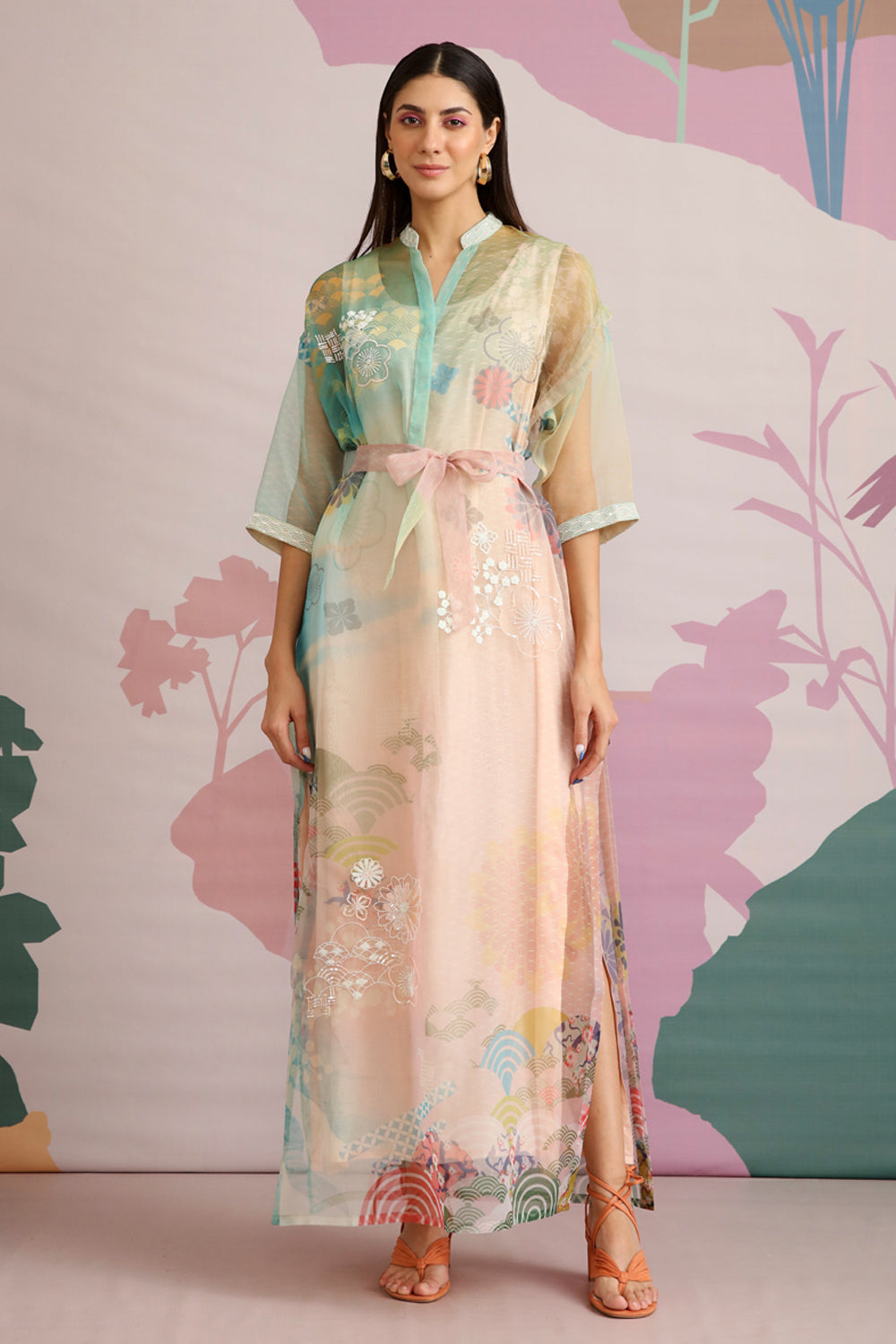 SAKURA HAND-EMBELLISHED MAXI DRESS