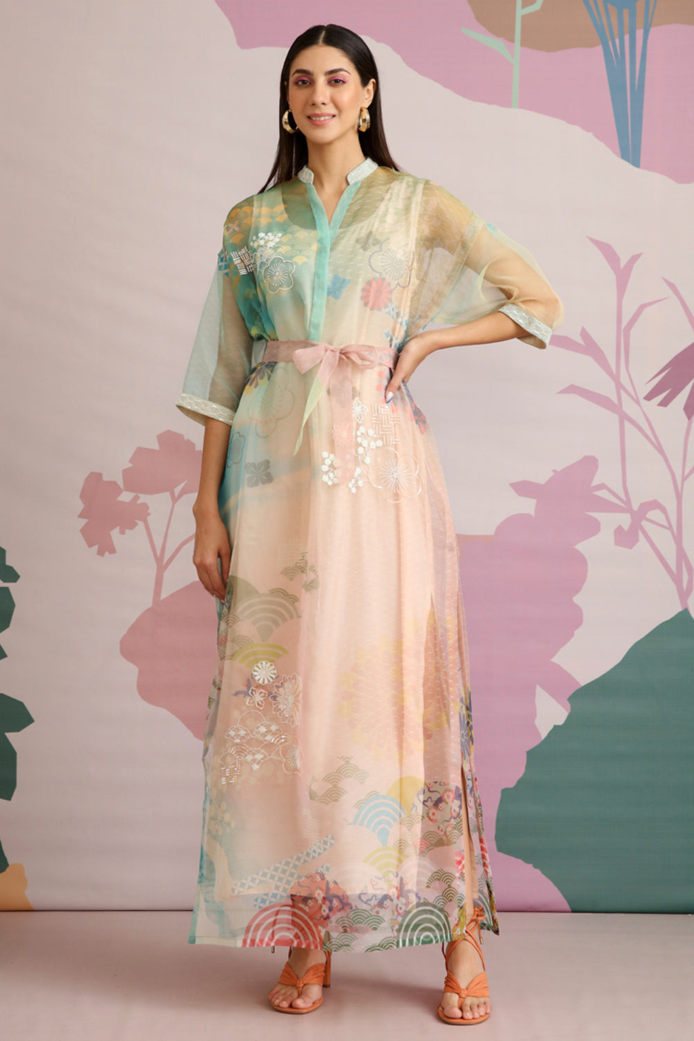 SAKURA HAND-EMBELLISHED MAXI DRESS