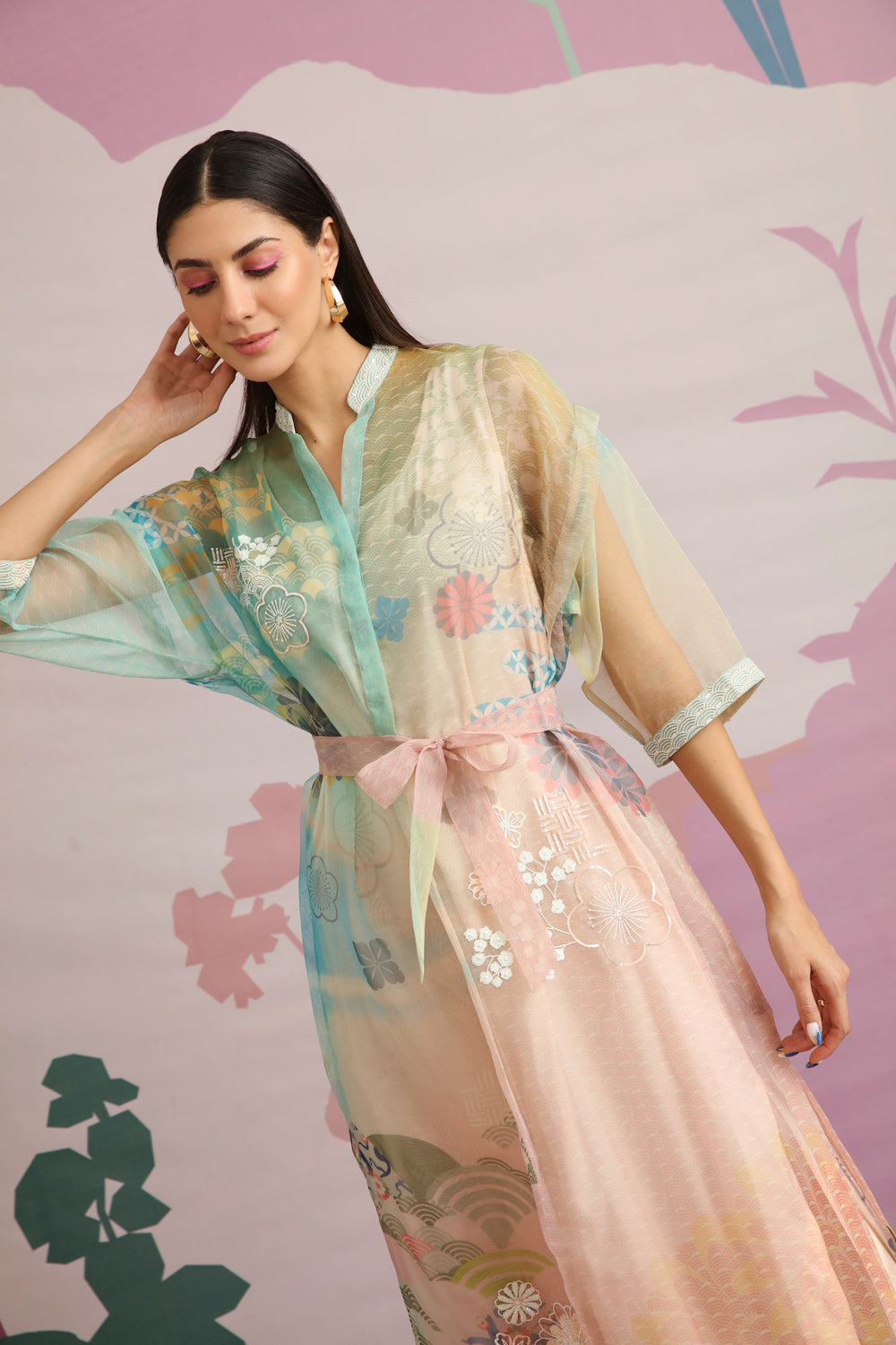 SAKURA HAND-EMBELLISHED MAXI DRESS