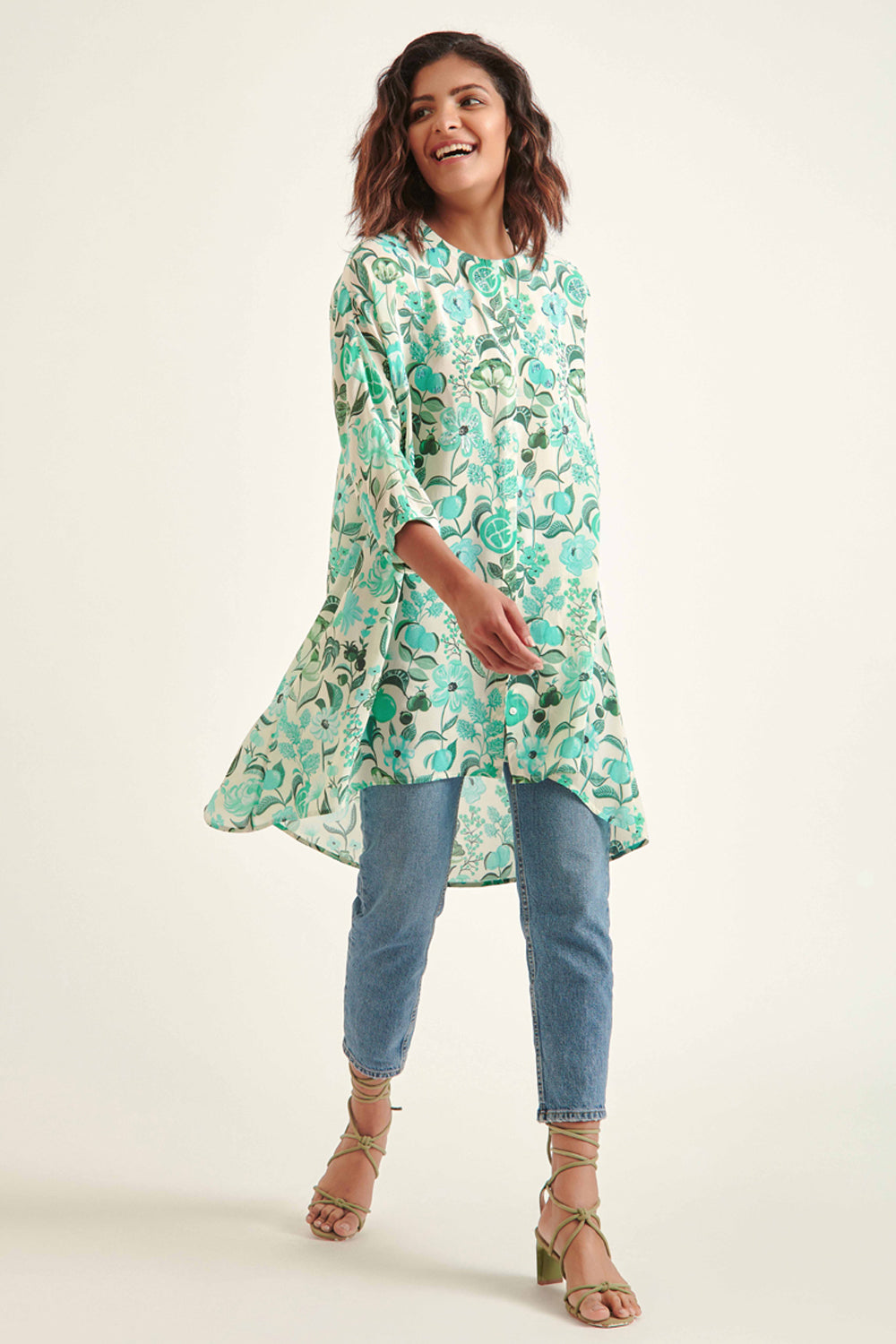 Yolanthe Hand Embellished Easy Fit Tunic Pankaj And Nidhi